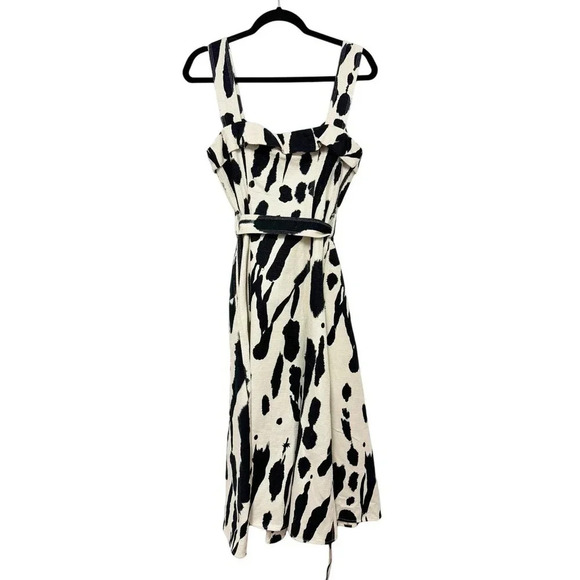 NWT $460 Stine Goya Gina Abstract Structured Cotton Dress - Wrap Tie-Waist Dress - Picture 9 of 9